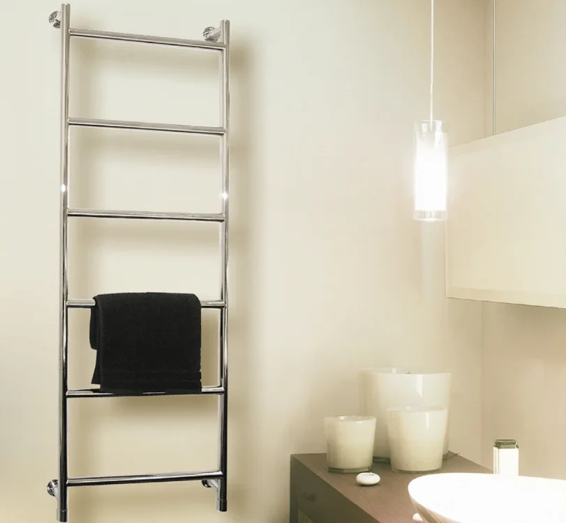 Vogue Vivid Integral Valve Towel Radiator Heating Only - Chrome 700X500 detail view - Image 4