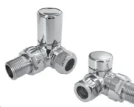Abacus Ultima Corner Rad Valve Set Chrome product image - Image 1