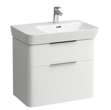 Laufen Vanity Unit. 655 X 395 X 565mm. Vanity Unit With Two Drawers For Washbasin 8.1754.1 Left (incl.organiser). Matt White
