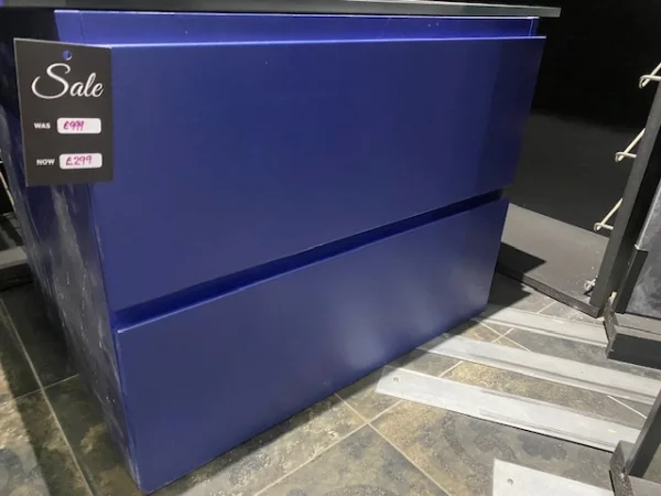 Faeber Mode 2 Drawer 600 Vanity Unit Deep Blue - Ex Display