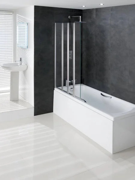 Eastbrook Volente 1000mm 1 Fixed And 3 Folding Panel Lh Chrome Profiles