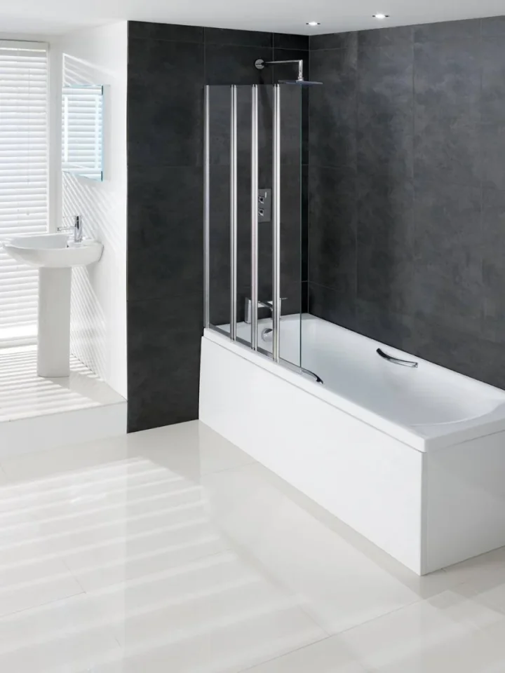 Eastbrook Volente 1000mm 1 Fixed And 3 Folding Panel Lh Chrome Profiles product image - Image 1