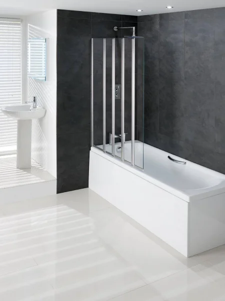 Eastbrook Volente 1250mm 1 Fixed And 4 Folding Panels Lh Chrome Profiles