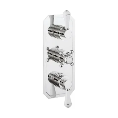Crosswater Belgravia 3 Handle Trimset (must Be Paired With Wlbp2000rc+) Chrome White Lever