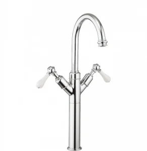 Crosswater Belgravia Wash Bowl Lever Basin Mixer Deck Mounted Chrome White Lever