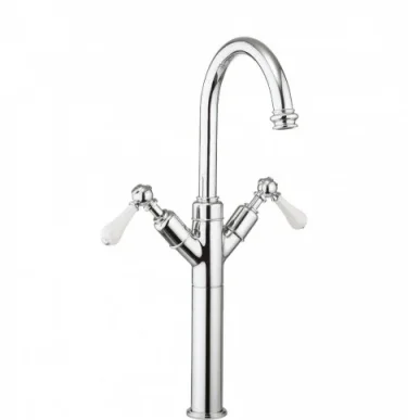 Crosswater Belgravia Wash Bowl Lever Basin Mixer Deck Mounted Chrome White Lever