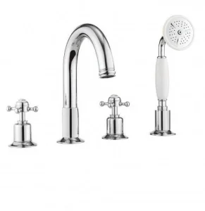 Crosswater Belgravia Crosshead Bath 4 Hole Set Deck Mounted Chrome