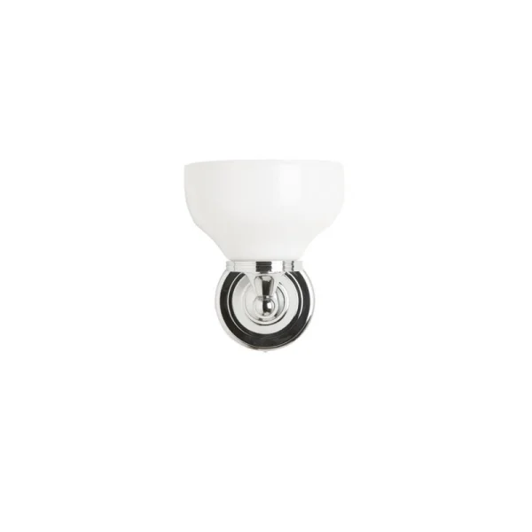 Burlington Round Base, Frosted Cup Glass Shade - Chrome