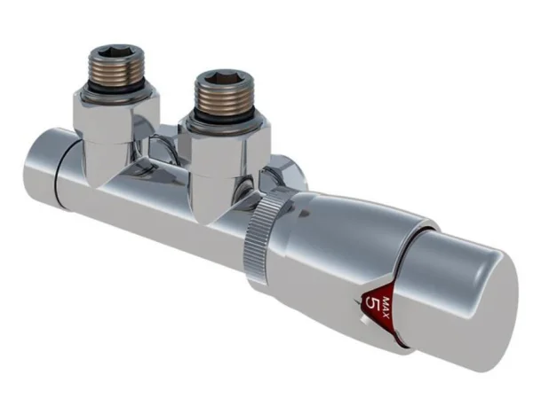 Eastbrook Angle Twin Inlet Thermostatic Radiator Valve 15mm Chrome