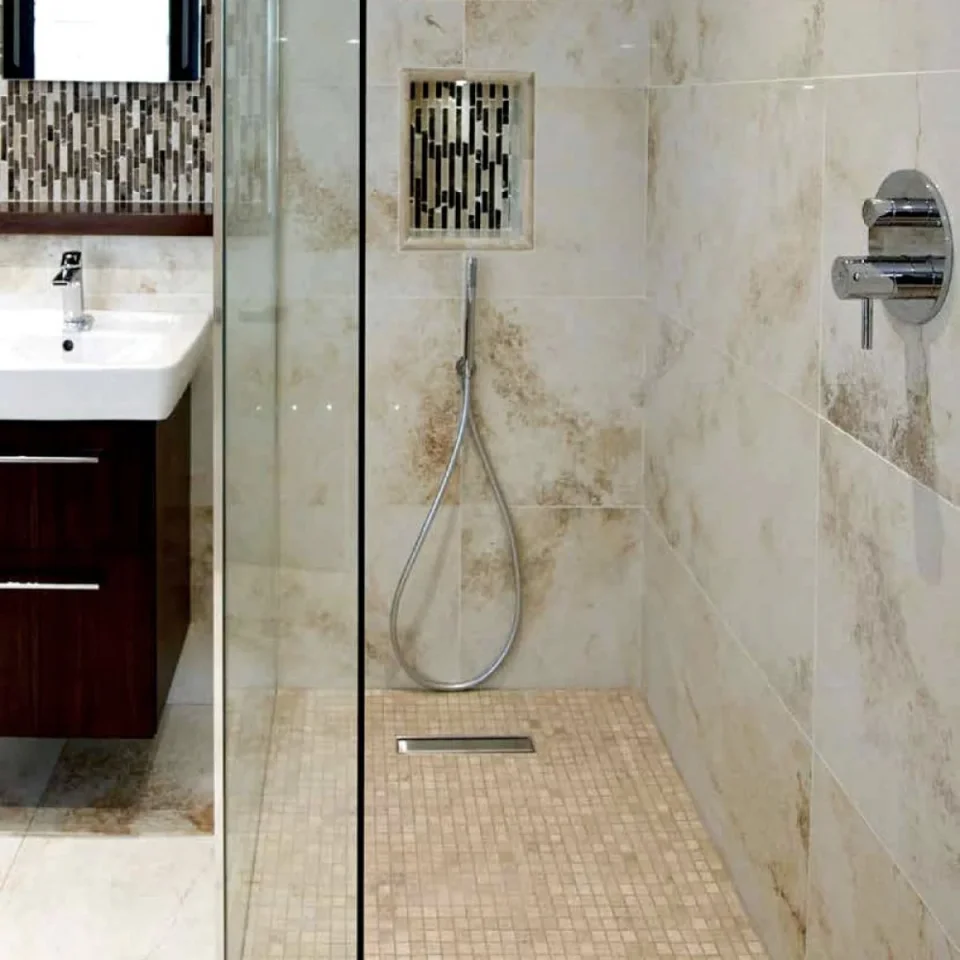 London Showers Em Lin 300 Shower Tray 12x12 Centre detail view - Image 5