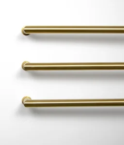 Thermosphere 12v Heated Towel Bar Double Round 450mm Brushed Brass