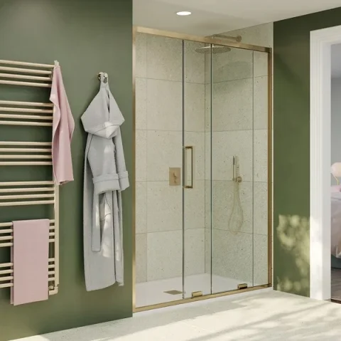 Crosswater Optix Sliding Door 1200 Brushed Stainless product image - Image 1