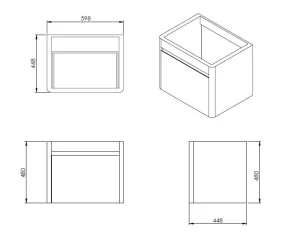 Faeber Geneva 600mm White Basin Unit Matt