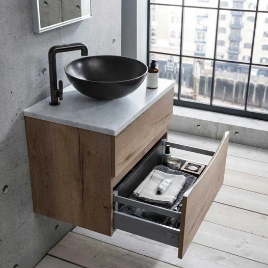 Crosswater Glide Ii 2 Drawer Basin Unit 1000 Windsor Oak detail view - Image 4