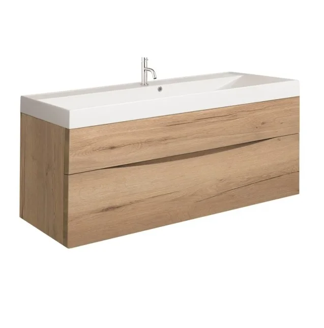 Crosswater Glide Ii 2 Drawer Basin Unit 1000 Windsor Oak detail view - Image 5