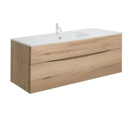 Crosswater Glide Ii 2 Drawer Basin Unit 1000 Windsor Oak detail view - Image 6