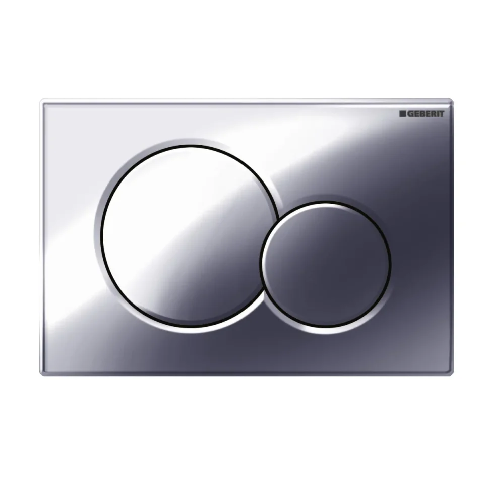 Geberit Sigma01 Round Flush Plate For Dual Flush - Gloss Chrome detail view - Image 2