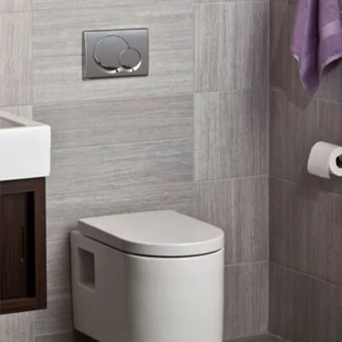 Geberit Sigma01 Round Flush Plate For Dual Flush - Gloss Chrome detail view - Image 3