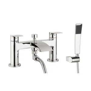 Crosswater Flow Bath Shower Mixer Dual Lever With Kit Deck Mounted Chrome