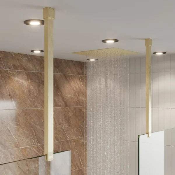 Crosswater Mpro Stream 380x380 Recessed Shower Head Brushed Brass