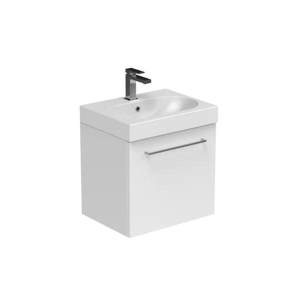 Saneux Austen 50cm 1 Drawer Wall Mounted Unit - Gloss White