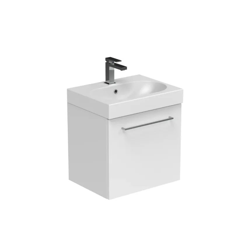 Saneux Austen 50cm 1 Drawer Wall Mounted Unit - Gloss White product image - Image 1