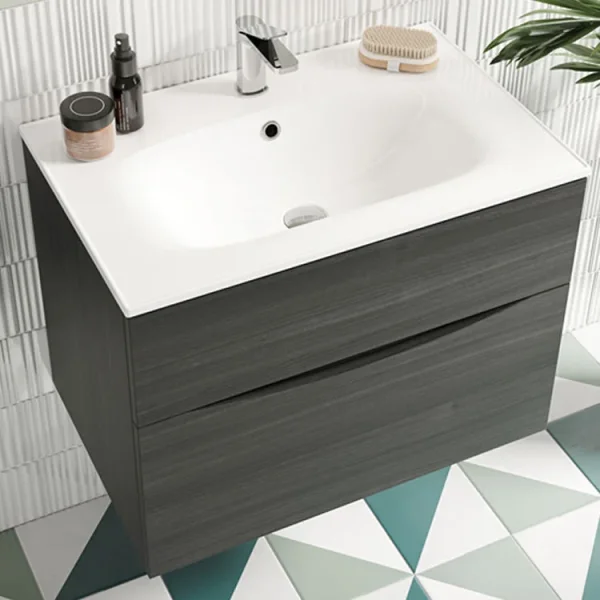 Crosswater Glide Ii 2 Drawer Basin Unit 600 Steelwood detail view - Image 2