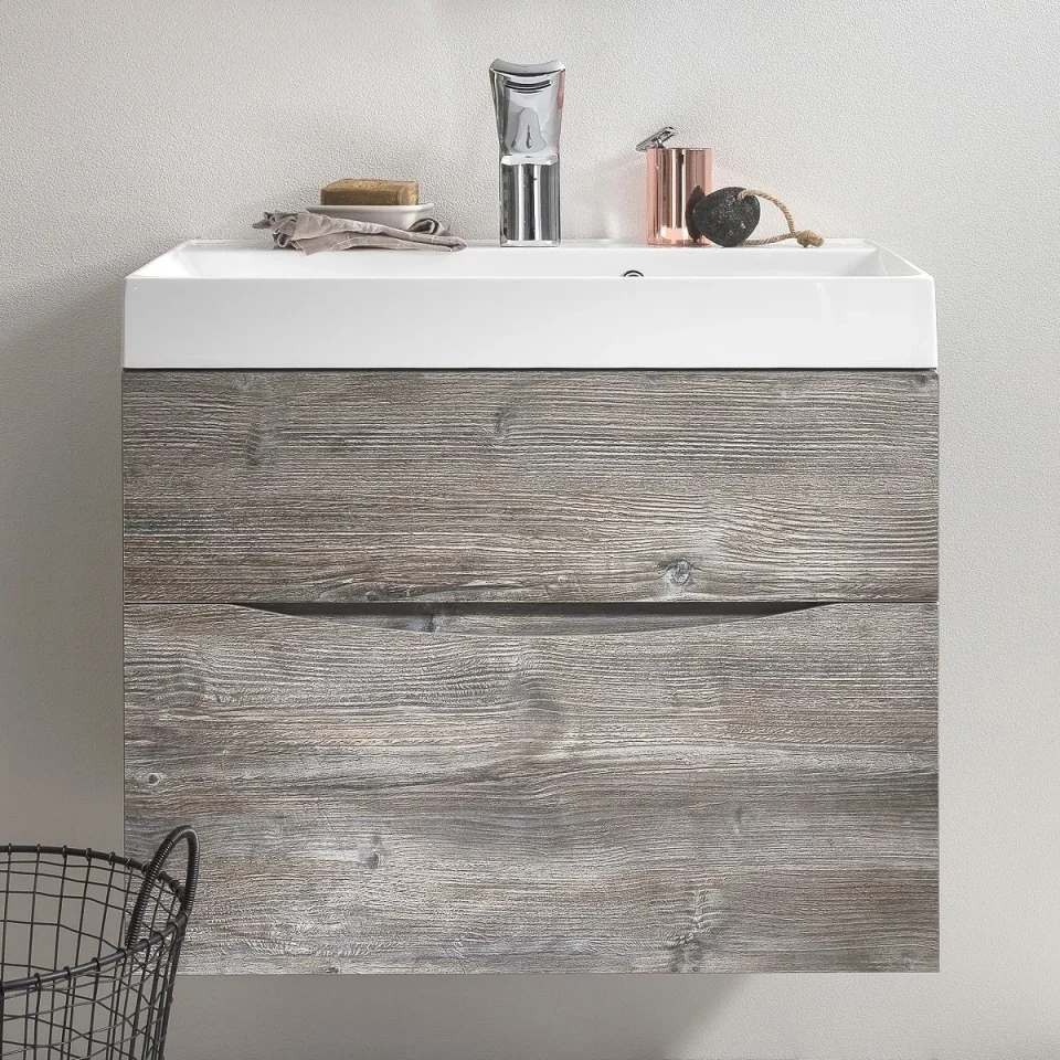 Crosswater Glide Ii 2 Drawer Basin Unit 600 Steelwood detail view - Image 4