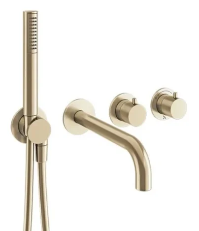 Crosswater Module Mpro 2 Control Trimset With Bath Spout & Handshower Brushed Brass