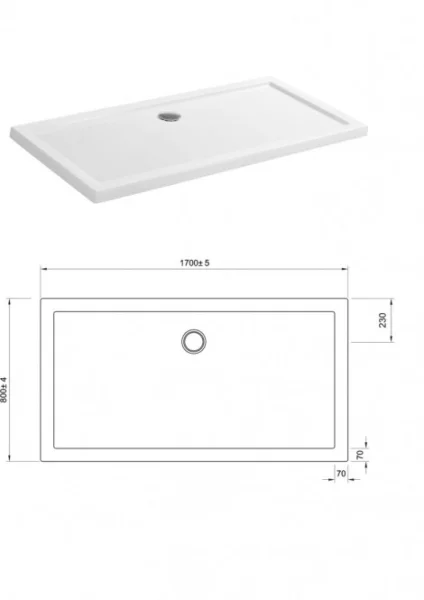 Crosswater Walk-in Shower Tray 800x1700