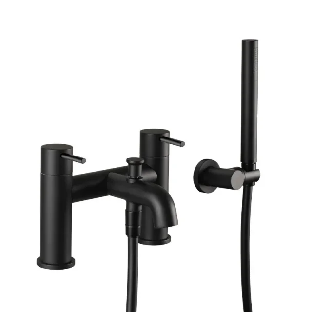 Just Taps Vos Deck Mounted Bath Shower Mixer With Kit Matt Black product image - Image 1