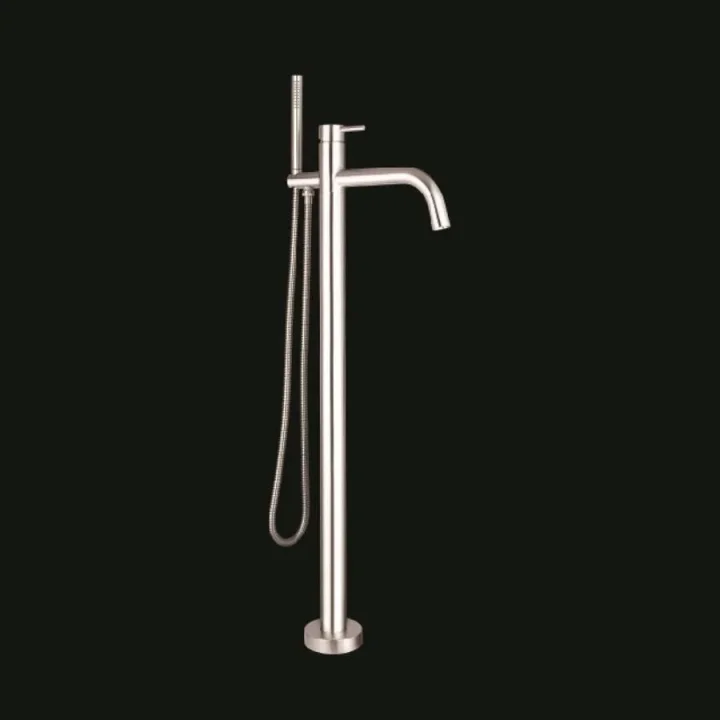 Just Taps Inox Floor Standing Bath And Shower Mixer With Kit product image - Image 1