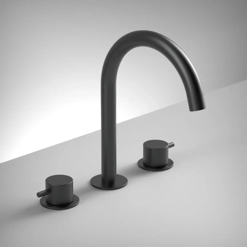 Ava Trend 3 Hole Deck Mounted Bath Mixer - Brushed Black product image - Image 1
