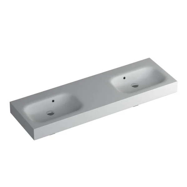 Faeber Infinite S1 Pearl 1500mm Double Wall Hung Basin White Matt