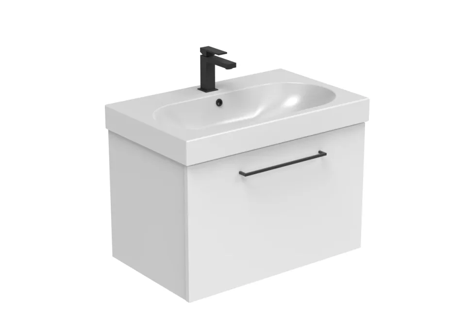 Saneux Austen 72cm 1 Drawer Wall Mounted Unit - Matte White product image - Image 1