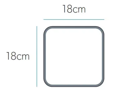 Hib Eclipse Square Magnifying Mirror 18cm technical drawing - Image 2