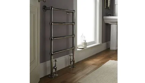 Vogue Ballerina FW - BR Towel Radiator Heating Only - Chrome 938X575 detail view - Image 2