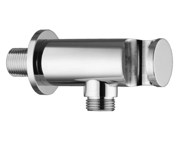 Just Taps Water Outlet Elbow With Wall Support Chrome