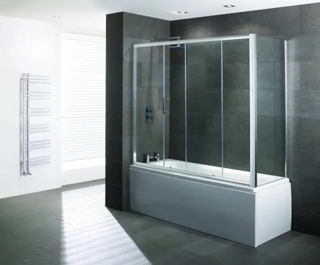 Eastbrook Volente 1690x1475 Overbath Slider 6mm Ec Glass Chrome Profiles product image - Image 1