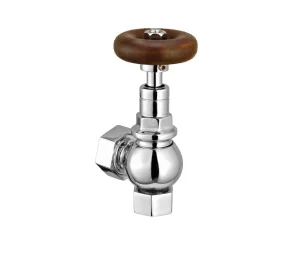 Just Taps Wooden Handled Radiator Valve Chrome