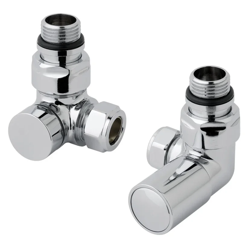 Eastbrook Corner Radiator Valves (pair) Chrome product image - Image 1