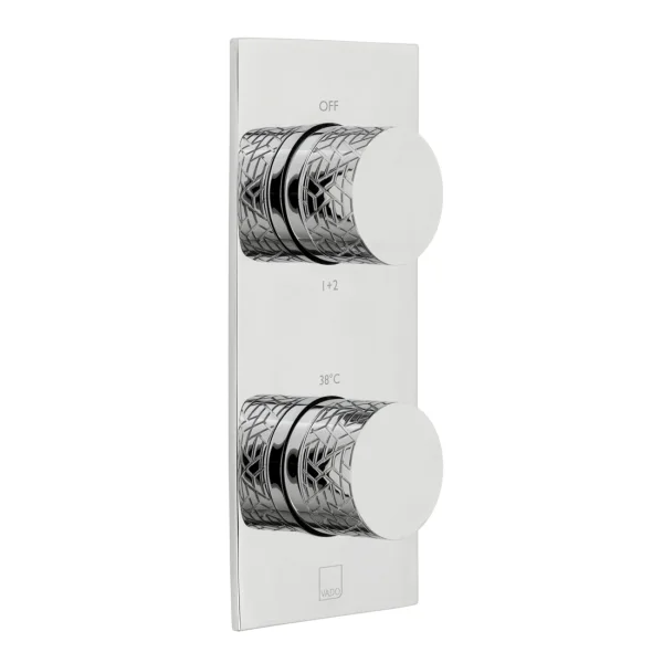 Vado Tablet Omika 2 Outlet 2 Handle Concealed Thermostatic Valve Vertical Chrome