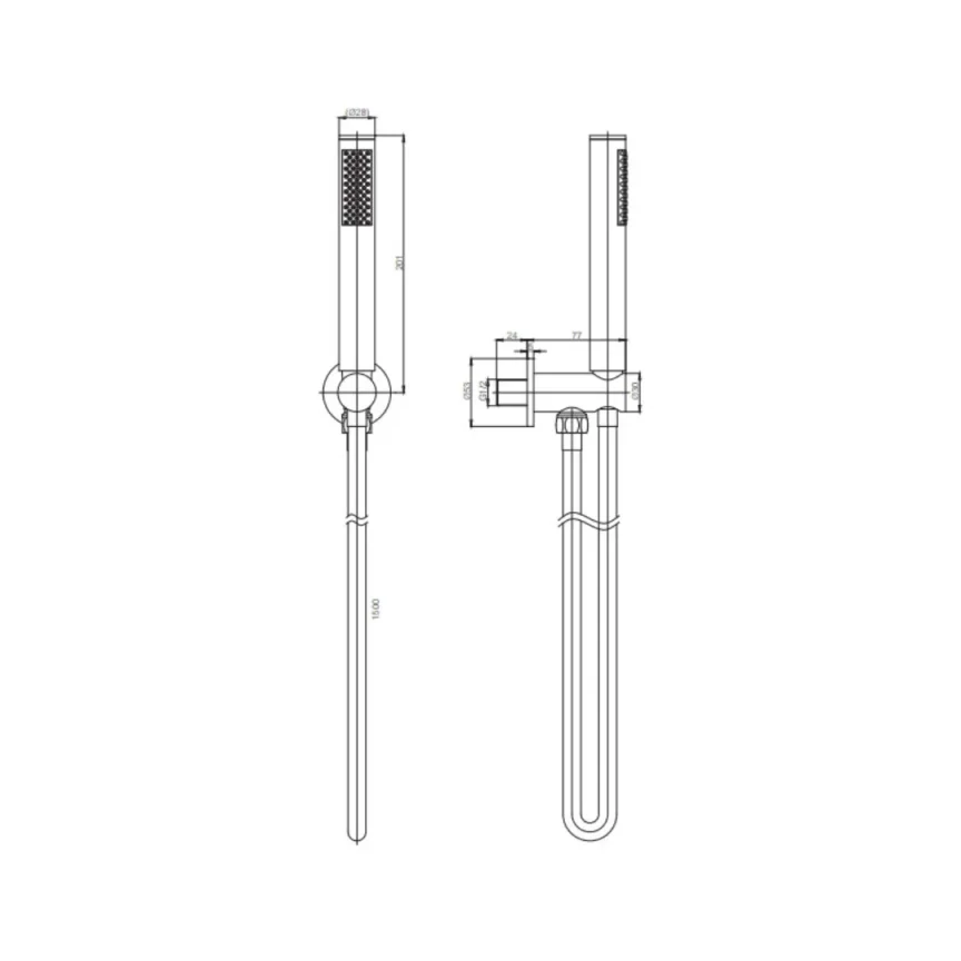 Crosswater Designer Shower Kit With Wall Outlet Chrome detail view - Image 4