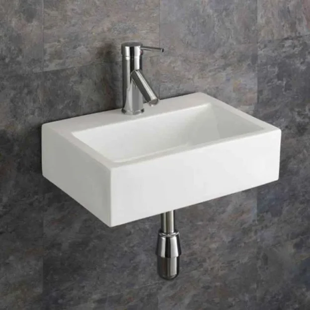 Crosswater Gerona Counter Basin 425 No Overflow White detail view - Image 4