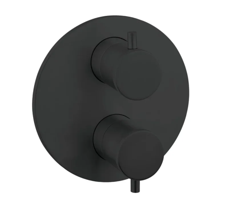 Crosswater Crossbox Mpro Industrial 2 Outlet Trim & Levers Carbon Black product image - Image 1