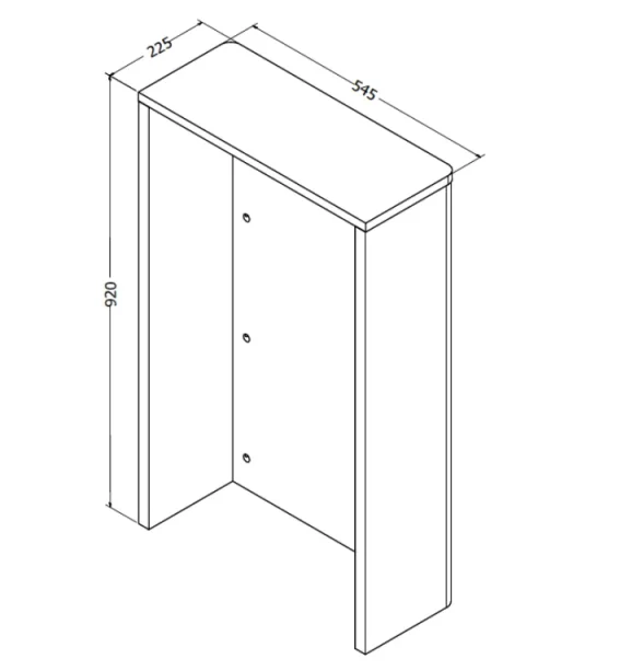 Crosswater Toilet Cistern Surround Steelwood technical drawing - Image 3
