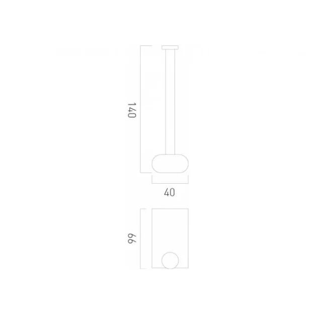 Vado Photon Spare Paper Holder Wall Mounted Chrome technical drawing - Image 2