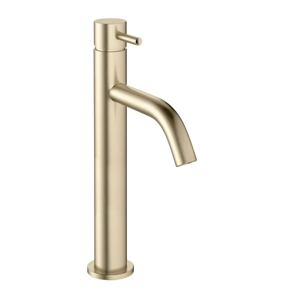 Crosswater Mpro Basin Tall Monobloc No Waste Brushed Brass