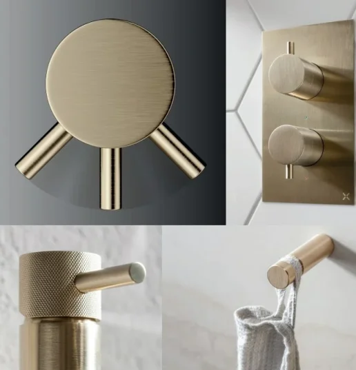 Crosswater Mpro Basin Tall Monobloc No Waste Brushed Brass detail view - Image 2