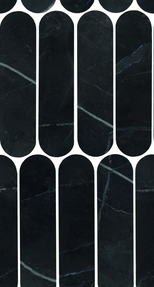 European Tiles Charmo Calacatta Black Oval Mosaic 19.5 X 37cm Polished Wall Tile (sold Per Piece) product image - Image 1